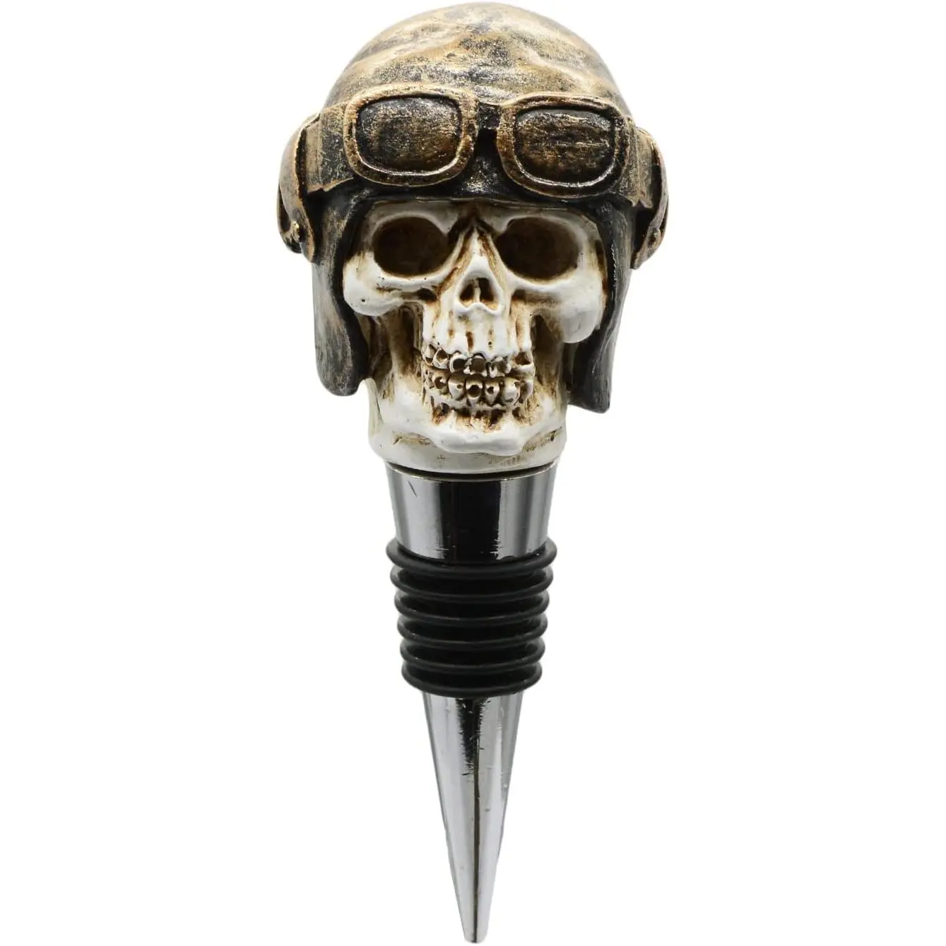 Wine Bottle Stopper Pilot Skull Decor Beverage Wine Cork for Man Housewarming Gift,Christmas,Thanksgiving