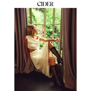 Cider Asymmetrical Neck Ruched Waist Cutout High Stretch Bodycon Maxi Dress Dealsforyou
