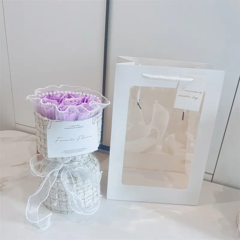 19 Pcs Soap Flower Bouquet Gift Box, Handbag Included, Long-Lasting Scent, Perfect for Birthdays, Valentine's Day, Anniversary Gifts, Soulmate Gift, Appreciation Gifts