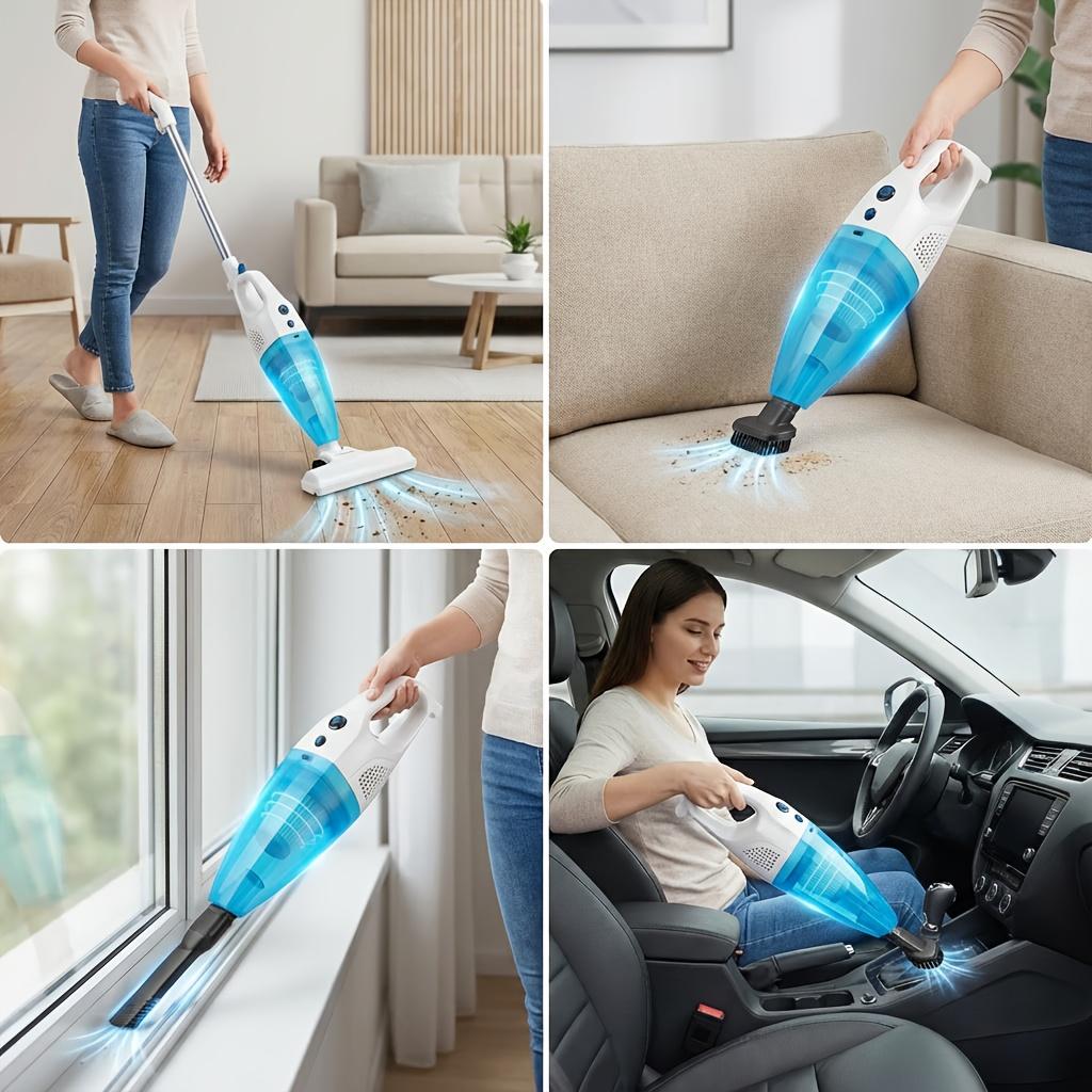 500W Corded Stick Vacuum Cleaner Gift 9 Accessories, 15KPa Powerful Suction 2-in-1 Lightweight Handheld Vacuum with HEPA Filter, Quiet Portable Dust Buster for Hard Floor, Carpet, Pet Hair, Sofa & Dorm, Blue