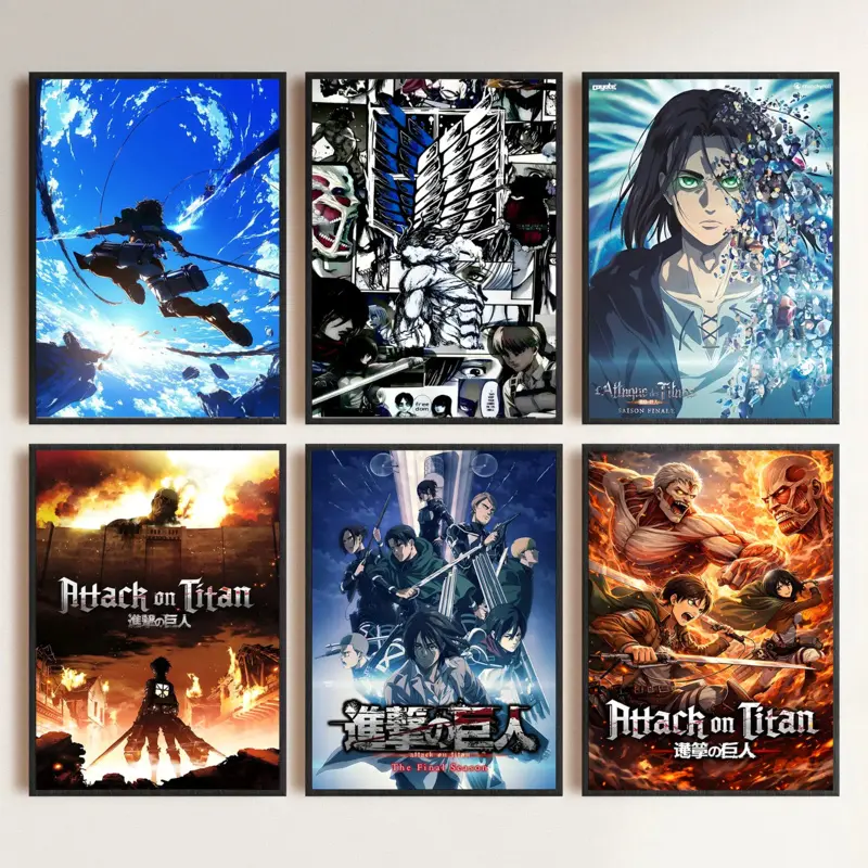 Attack on Titan Anime Poster, Trippy AOT Wall Art Print, Dark Aesthetic Manga Decor for Bedroom, Dorm Room, Gaming Room & Anime Fan Gift