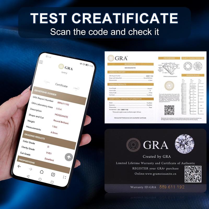 【E75 Live2】UCCIYO 925 Sterling Silver Synthetic Moissanite Stud Earrings For Women Men Unisex Fashion Simple Style Jewelry Daily Wedding Anniversary Birthday E75