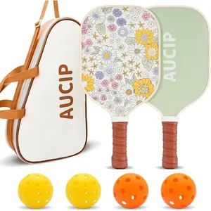 USAPA Approved Cute Pickleball Paddles Set of 2/4, Polypropylene Honeycomb Core Fiberglass Pickleball Set with Rackets, 4 Balls, 1 Bag for Women