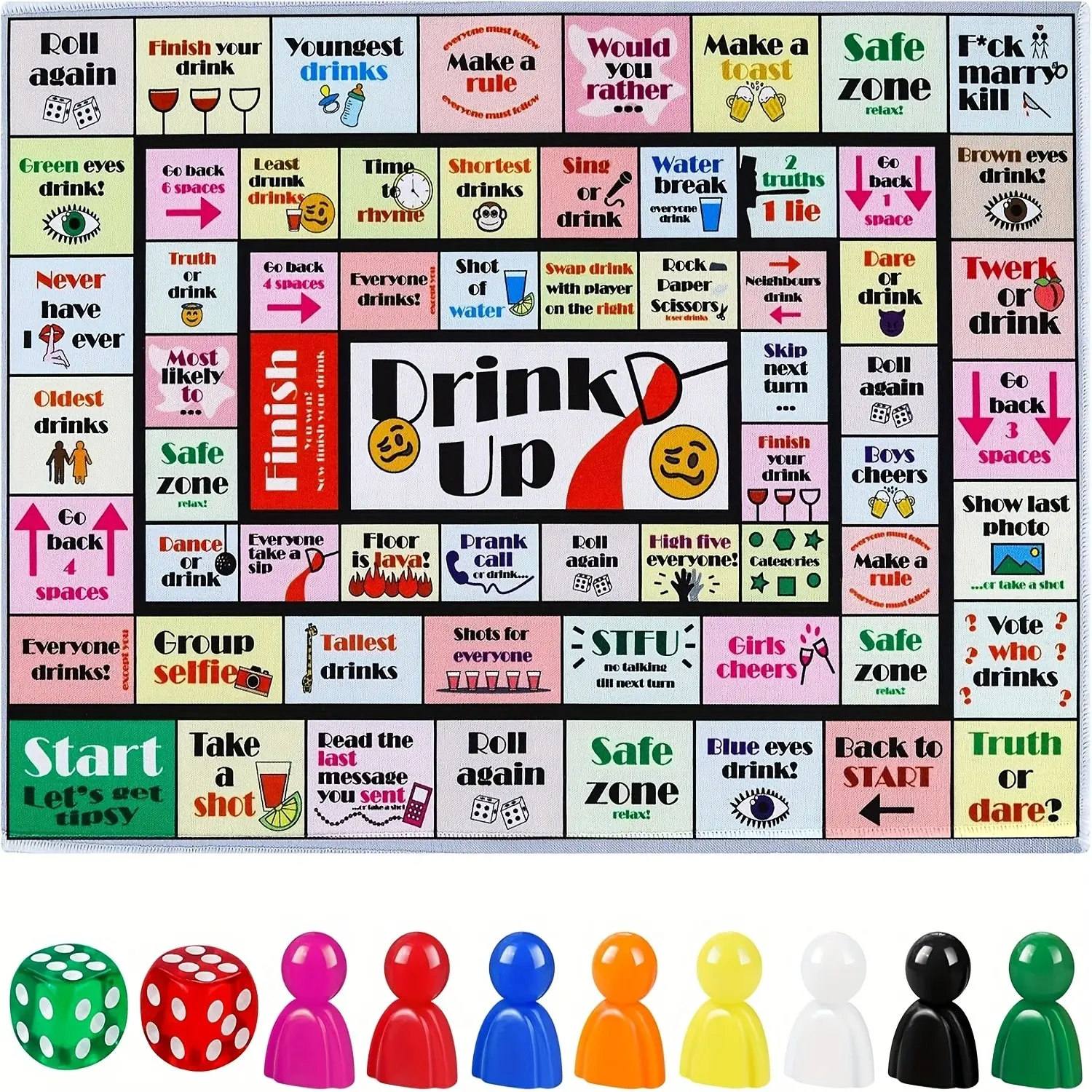Adult Party Drinking Board Game, Table Games, Fun Interactive Drinking Game, Perfect for Game Night, Birthday, Family Games, Any Occasion