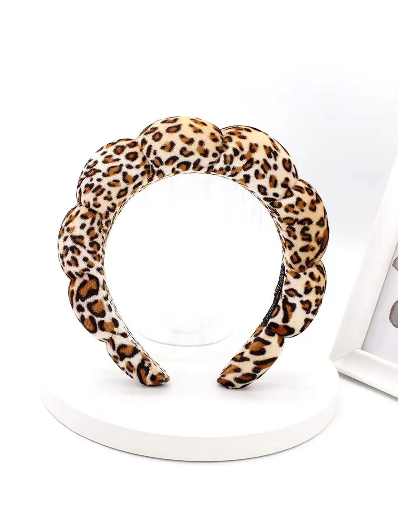Leopard Print Hair Hoop, Fashionable Hair Accessories for Women & Girls, Pull Headband, Wash Face, Bath, Make Up, Fix Hair Band