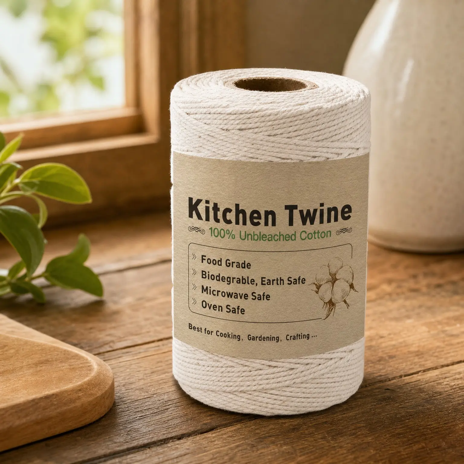 476ft Butchers Cooking Twine, 100% 2mm Cotton Kitchen Twine String for Roasting, Trussing Poultry, Baking & CraftingGift