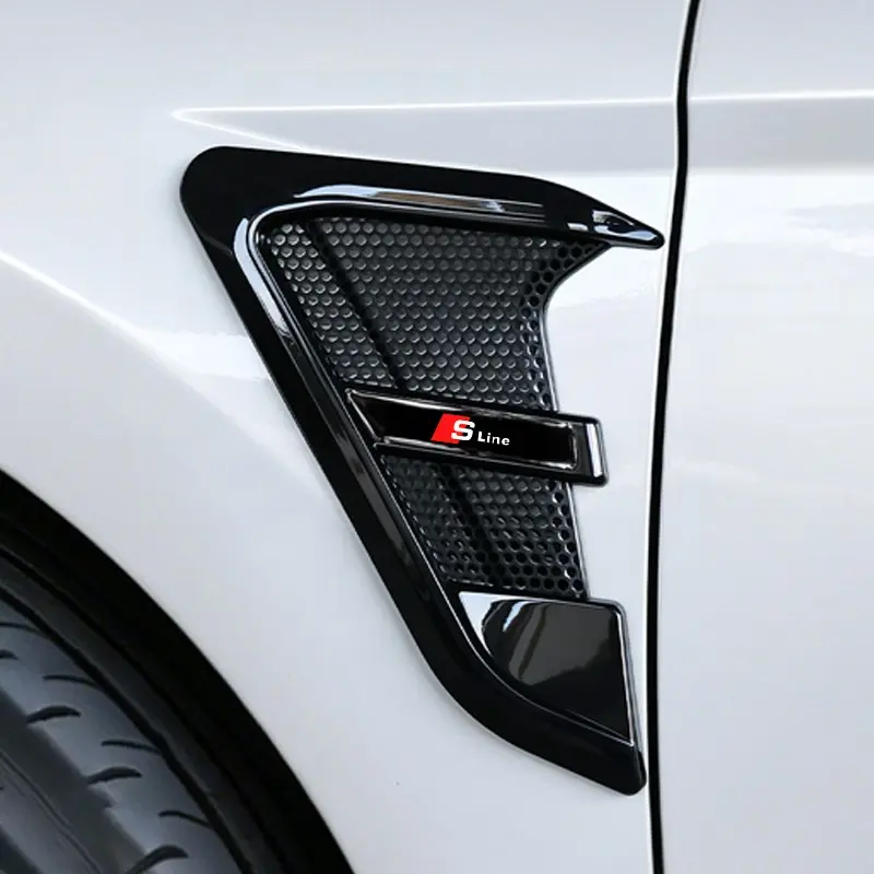 Carbon Fibre Car Emblems Side Flank Fender Modified Stickers For Audi Q7 Q3 Q5 R8 TT S5 S6 RS Sline Quattro A4 A5 A6 Accessories