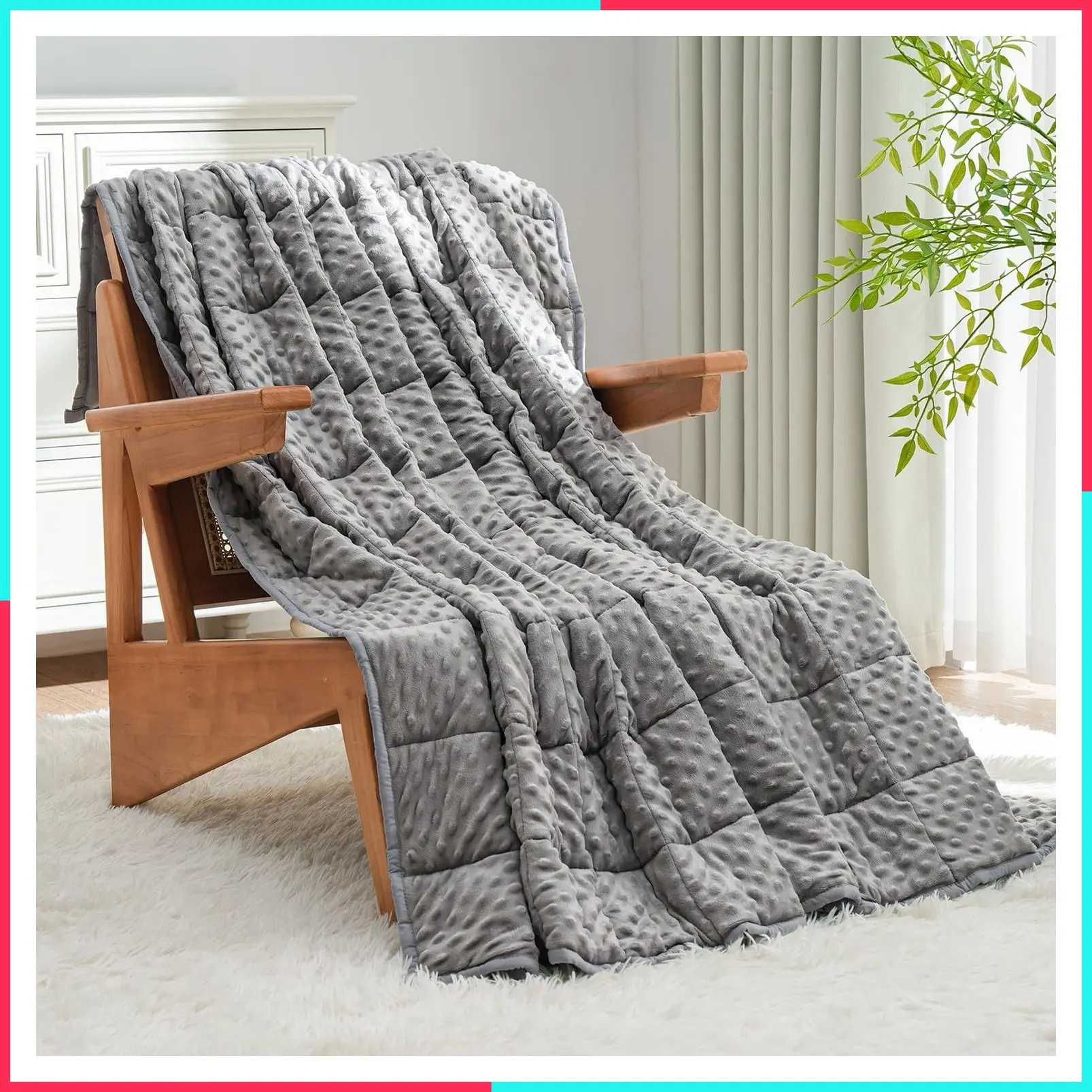 Cooling Weighted Blanket for Adults, 20 lbs Queen Size 60" x 80"