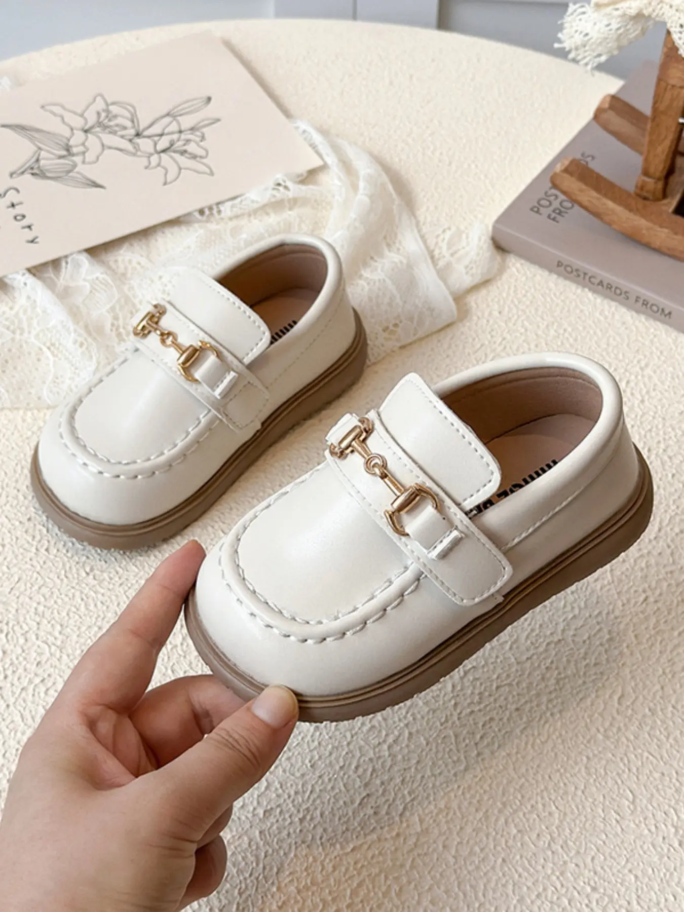 Dance Mules, Casual PU Leather Round Toe Shoes, Comfortable Flat Shoes for School & Daily Wear, All Seasons Fashion