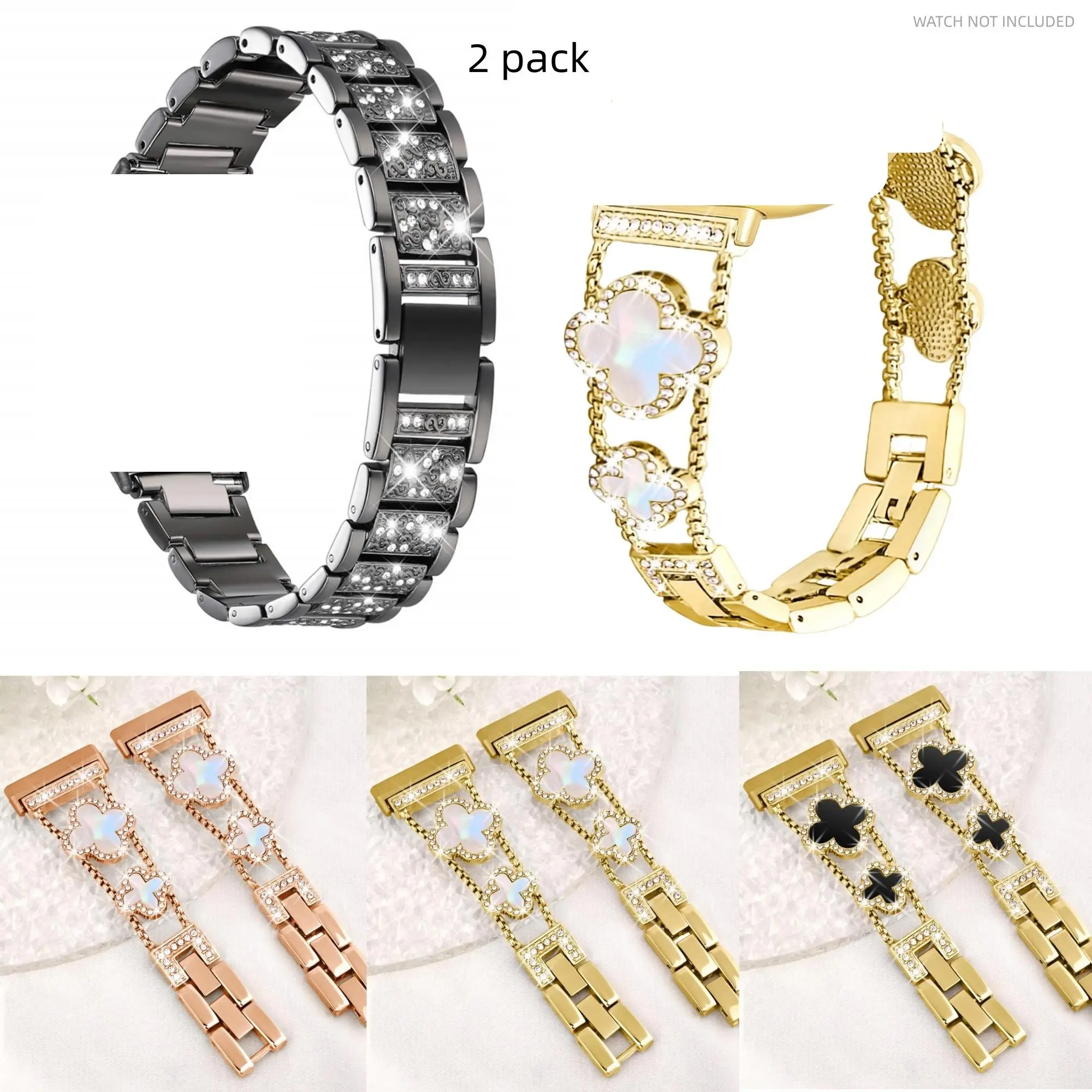 Fashion Metal Bracelet Strap Compatible with Fitbit Versa 4/3/sense 2/band, Stainless Steel Diamond Bangle, Women's Luxury Flash Watch Bands, Smart Watch Accessories, Wearable Tech Accessories, Wearable Accessory, Smartwatch Strap