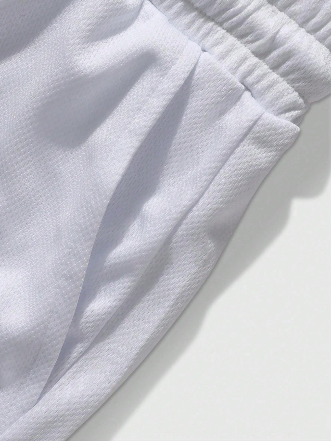 Men's Graphic Print Two-Piece Set, Stylish Hooded Sleeveless Vest and Drawstring Pocket Shorts, Summer Casual Wear for Sports and Daily Use