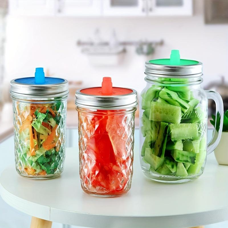 For Home Fermentation, Pickle & Kombucha Making, Fermentation Sealing Solution, Mason Jar Fermentation Lids, Sealed Leak-proof with Pour Spout, Effortlessly Handle Home Fermented Food Making, 5 Pack