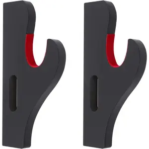 Hangable Katana Wall Mount - 1-Pair Velvet Padded Adjustable Hooks, Samurai Sword Display Stand for Lightsaber, Demon Black (Sports & Outdoor Trophy Accessory)