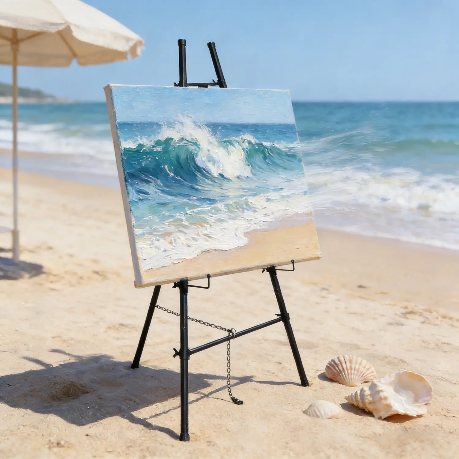 Adjustable Iron Round Tube Easel, 110cm Durable Multi-Functional Display Stand, Artwork, Wedding, Event, Home Decor, Photo Showcase