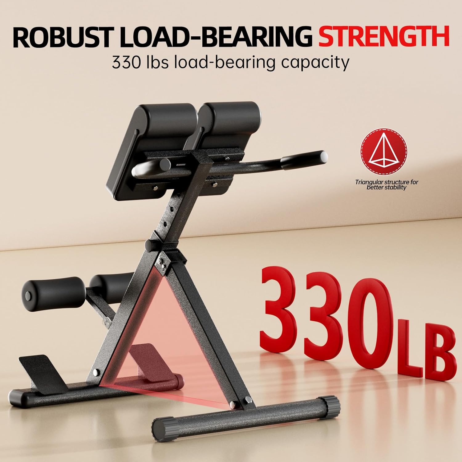 Roman Chair Hyperextension Bench - Adjustable Unisex Strength Workout Equipment, Home Gym Accessory & Home Workout Station for Glutes, Hamstrings, Lower Back - Foldable Multi-Purpose Gear, Back Extension Machine, Glute Workouts