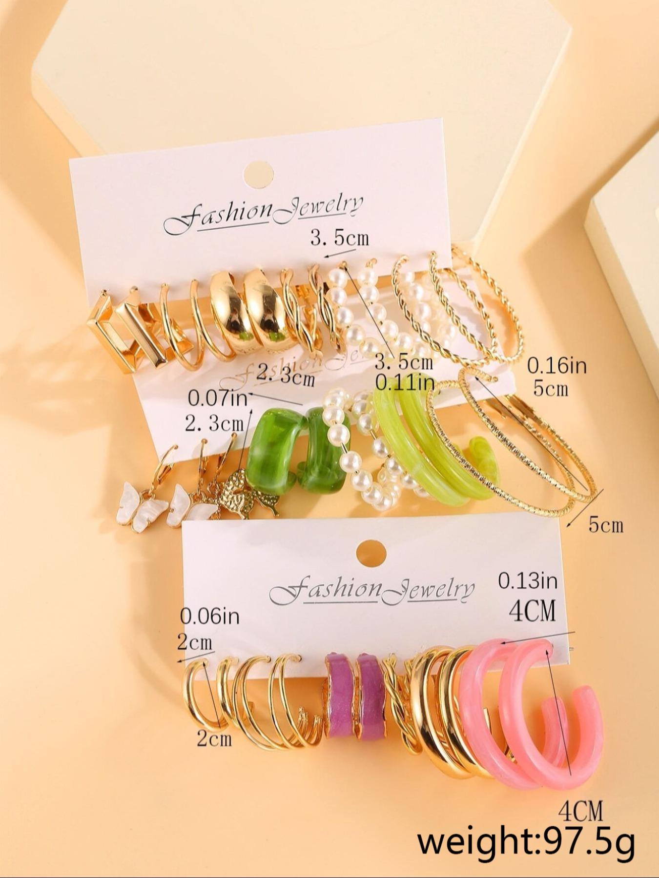 Mixed Color C-shaped Hoop Earrings, Hoop Earring Sets, Fashion Jewelry for Party, Daily Clothing Decor, Pride 2025, LGBTQ, Trendy All-match & Exquisite Jewelry for Birthday Gift