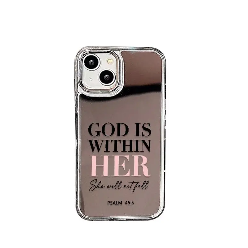 Glossy Mirror Pattern Smartphone Case for iPhone 11-16 Pro Max, iPhone 17 - USA-Made, Shockproof, Aesthetic, Durable, Lightweight, Scratch-Resistant, Slim Fit Phone Accessory for Style Lovers (Gift Option)