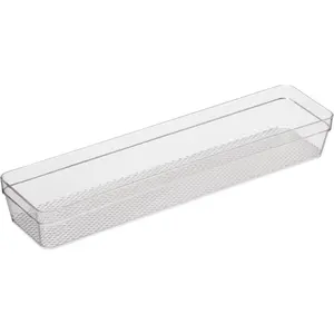 Clear Drawer Organizer - 3" X 12.5" - Ideal for Organizing Kitchen Drawers, Office, Desk, Silverware, Kitchen Utensils, Cosmetics and Bathrooms