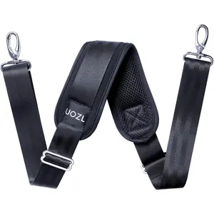 59 Inch Shoulder Straps, Soft with Ultra-Thick Fixed Shoulder Pad, Two Way Independently Adjustable Buckle Replacement Straps for Laptop Bag Messenger Bag Tool Bag Luggage,Black
