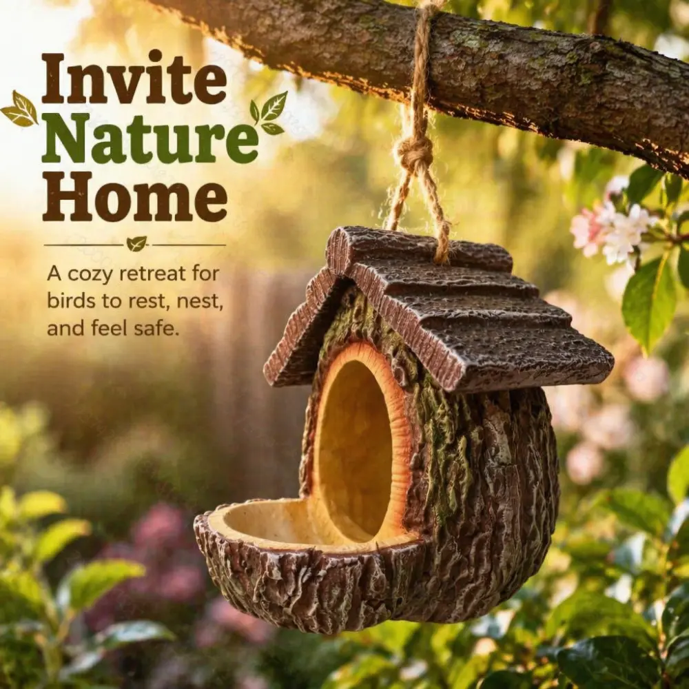 Outdoor Bird Feeder, Hanging Bird Feeder for Wild Birds, Attracts Chickadees Hummingbirds Goldfinches Cardinals Finches Sparrows, Rustic Metal Decorative Birdfeeder, Gift for Bird Lovers Women Men, Mother's Day Easter