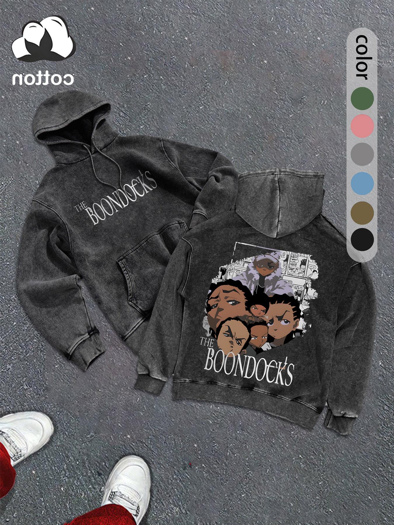 Men's street retro style washed hooded sweatshirt fashion trend casual hoodie, men's autumn and winter wear