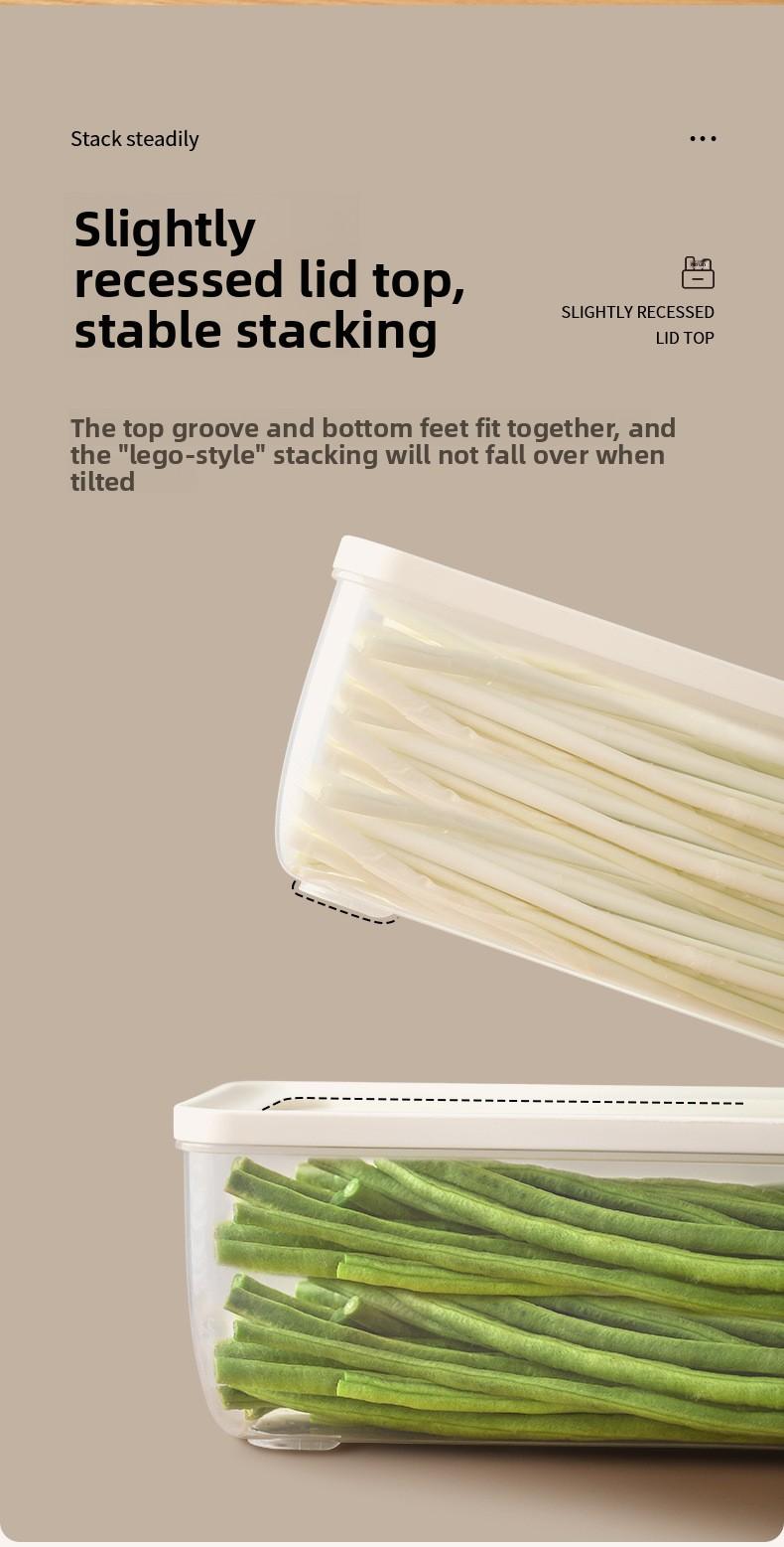 FaSoLa Refrigerator Storage Box for Scallions, Green Onions, and Coriander, Specialized Fresh-Keeping Box, Kitchen Food-Grade Sealed Box for Scallions, Ginger, and Garlic