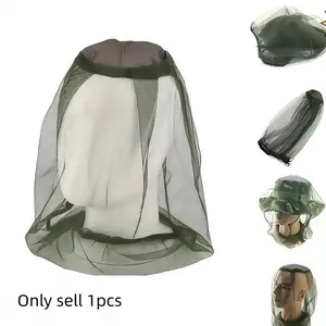 Outdoor Mosquito Net Face Mask, Bug Barrier, Protector, Carbon Fiber Mesh, Unisex Travel Hooded Mosquito Net Hat, Suitable for Men and Women, Outdoor Sports Protection