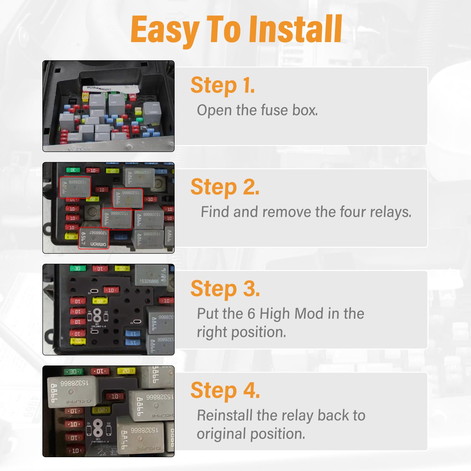 Lights Module 6 High Mod, for GM Low Beams High Beams & DRL Light On Simultaneously Compatible with 2003-2007 Chevy Silverado GMC Sierra 1500/2500/3500 Classic