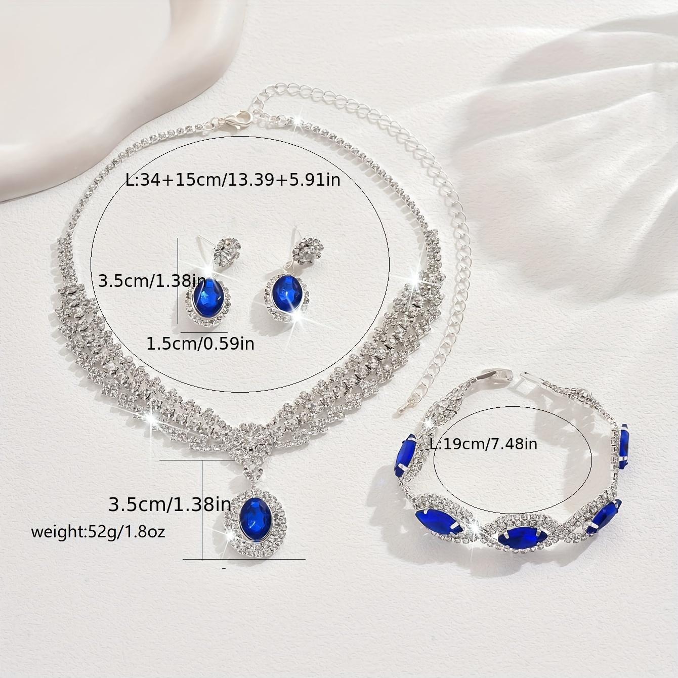 Elegant Bridal Jewelry Set Necklace and Earrings, Sparkling Suitable for Weddings and Parties