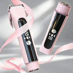 Double-Blade Electric Body Hair Trimmer for Women, 2-In-1 Shaver with Square & Arc Blades, Painless Full-Body Grooming for Bikini, Legs & Underarms