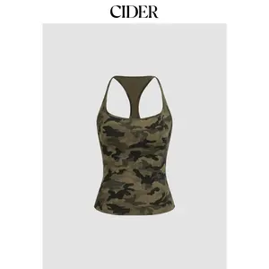 Cider Cotton-blend Camo Cami Top SummerWins Dealsforyou
