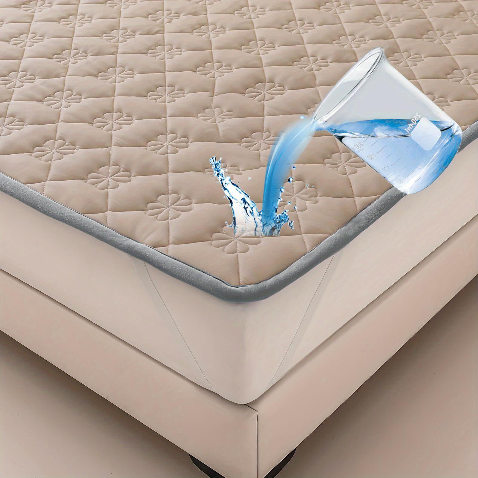 Premium Waterproof Mattress Protector Bed Pad - Fitted Sheet Style Deep Pocket - Anti-Stuffy Summer Cover - Machine Washable & Breathable  (excluding pillowcases)