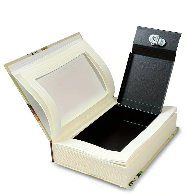 1Pcs Rectangular Waterproof Metal Book Diversion Portable Safe, Multi-Purpose Hidden Storage Box For Valuables, Stores Coins Watches Jewelry Passports Letters, Discreet Organizer For Bookshelf Table Drawer, Portable Safe Use