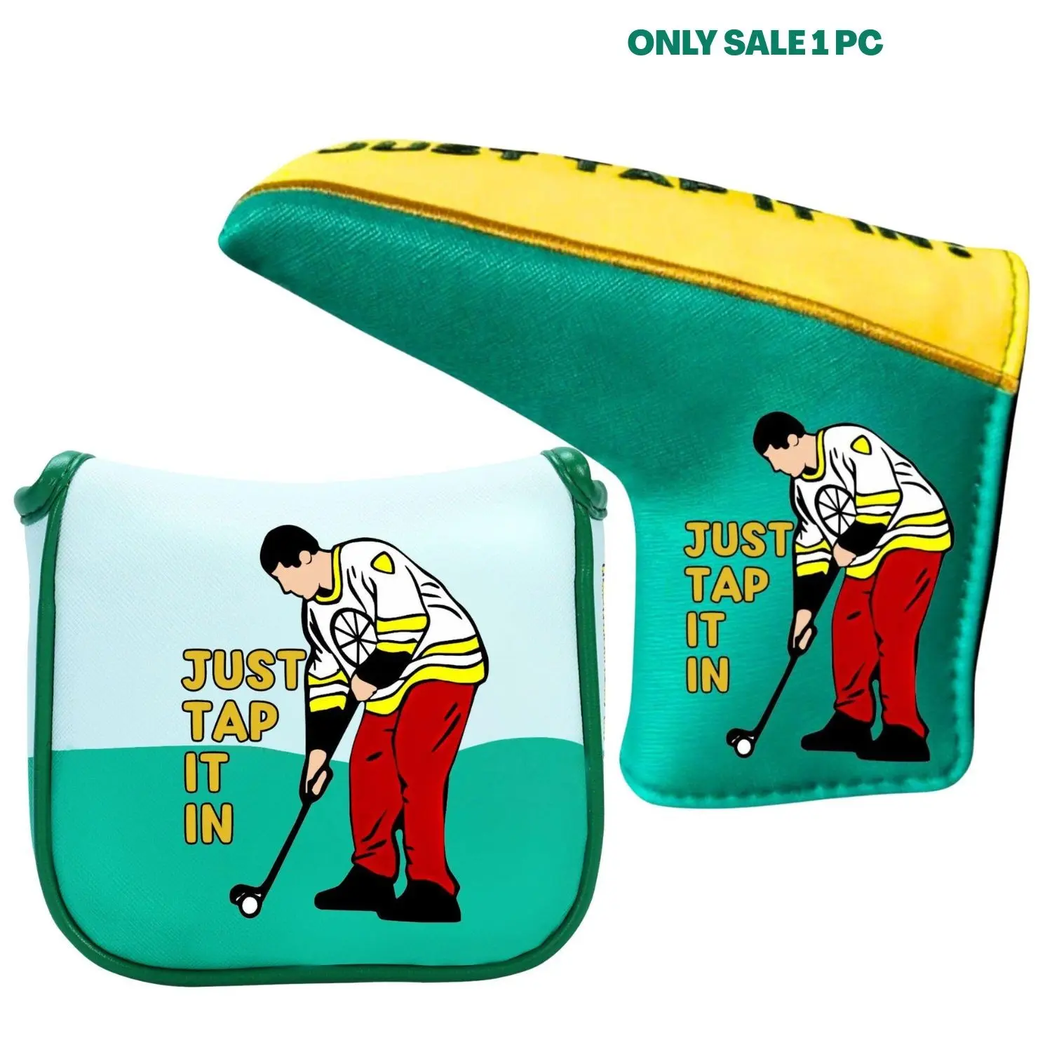 Premium Golf Putt Cover with Happy Gilmore Design, Golf Club Protector Putter Headcover with stylish Carton Pattern, Funny Golf Accessories for Father's Day Gift, Golf Gift Accessory
