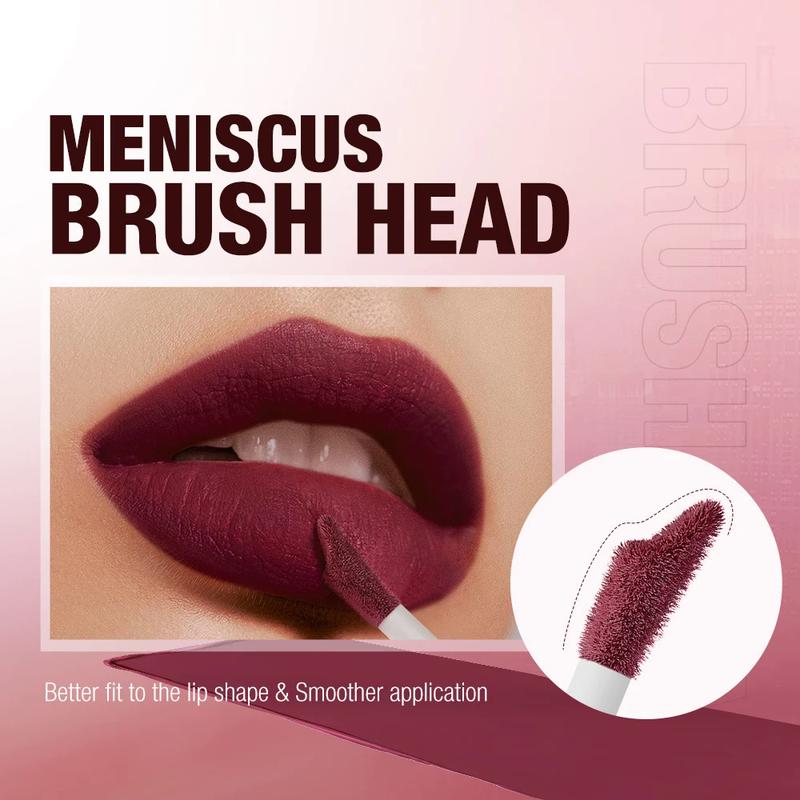 O. tw O.O liquid lipstick lip gloss 12 colors waterproof lightweight long-lasting matte lip stain lip glaze,red cherry 47 lashes,poppi cosmetics lip combo,[in stock] Makeup Smooth