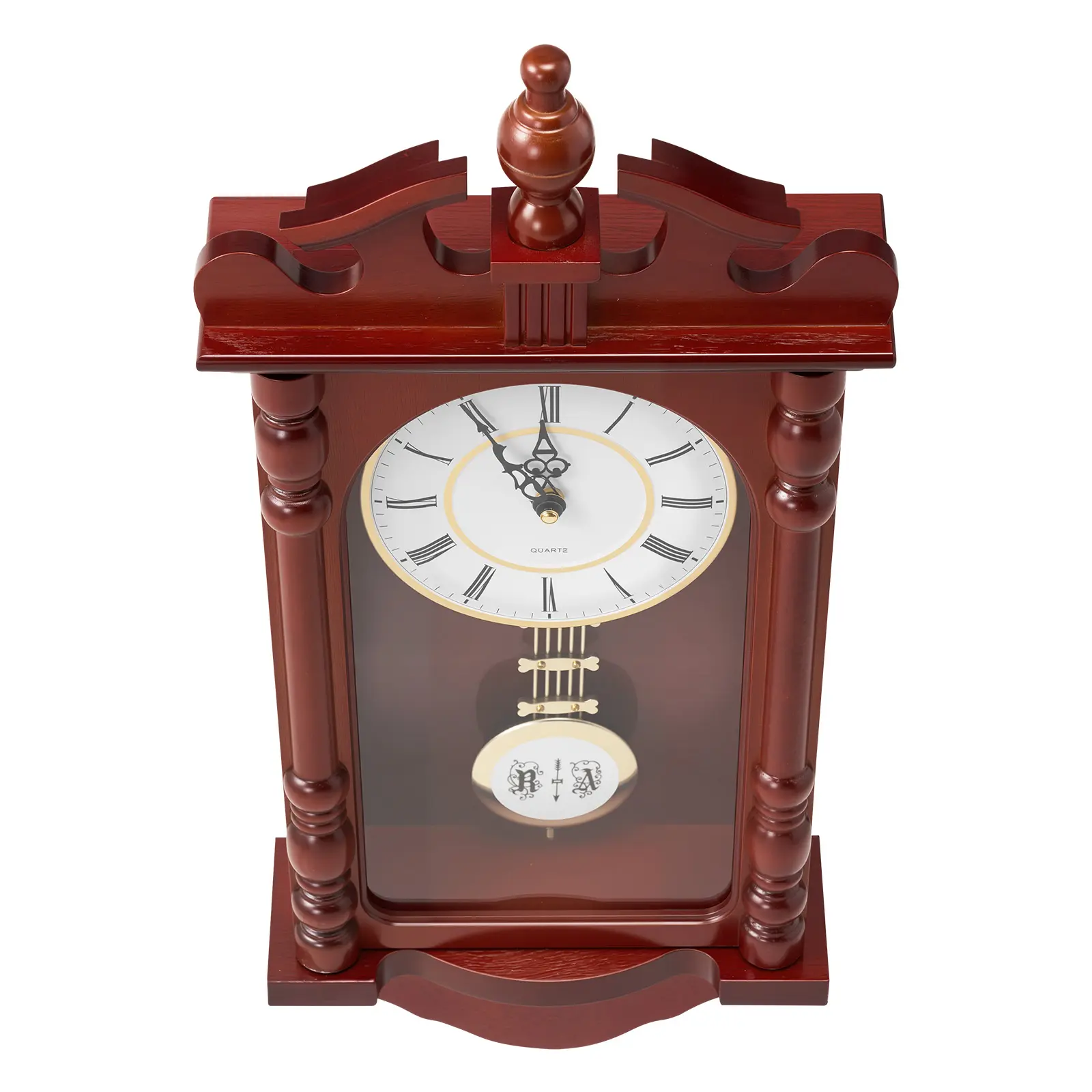 Grandfather Clock, Classic Vintage Pendulum Clock, Pine Wood + MDF Construction, Precise Timekeeping, Completely Silent, Holiday Gift