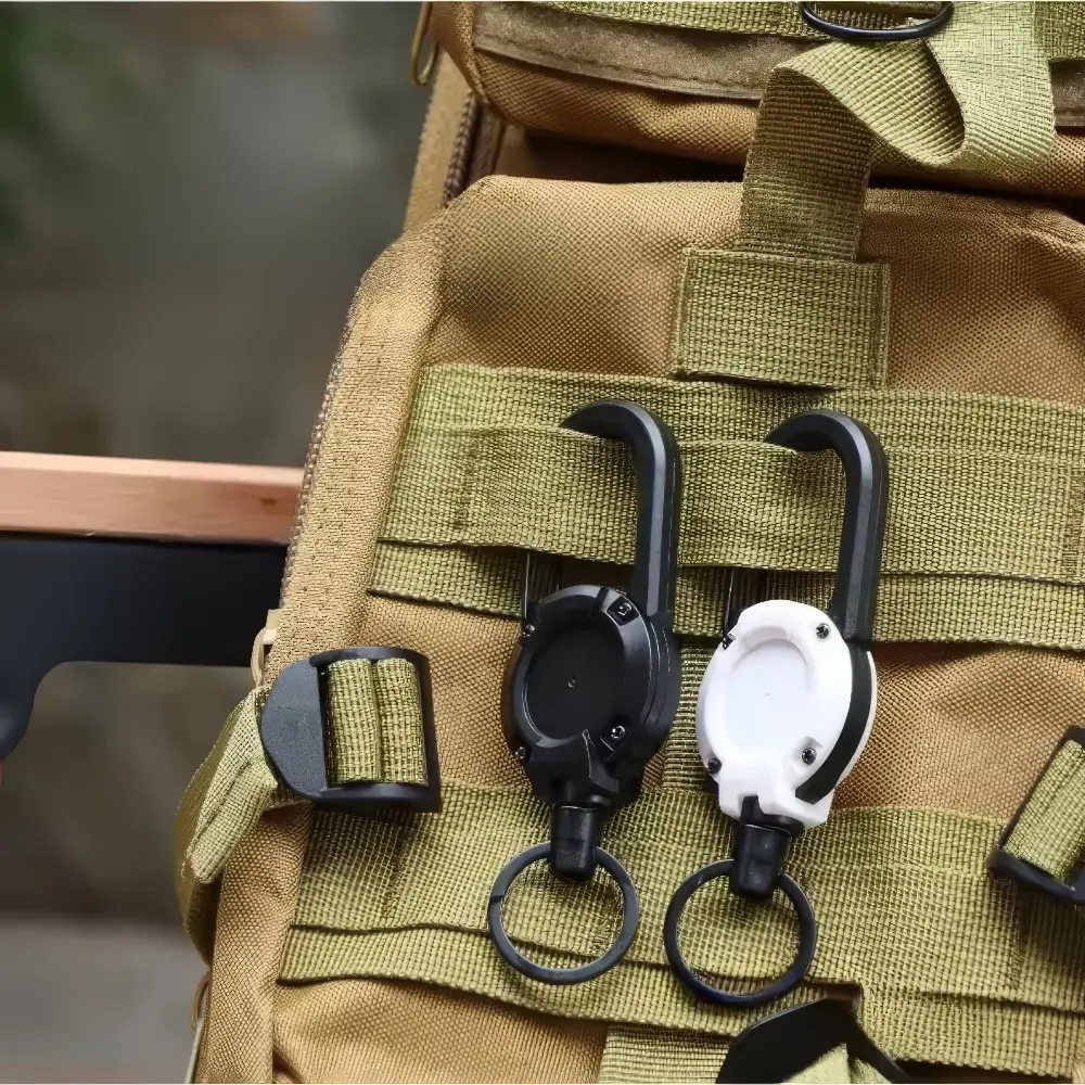 3 Anti-theft Tactical Retractable Keychains with Outdoor Automatic Retractable Steel Wire Ropes