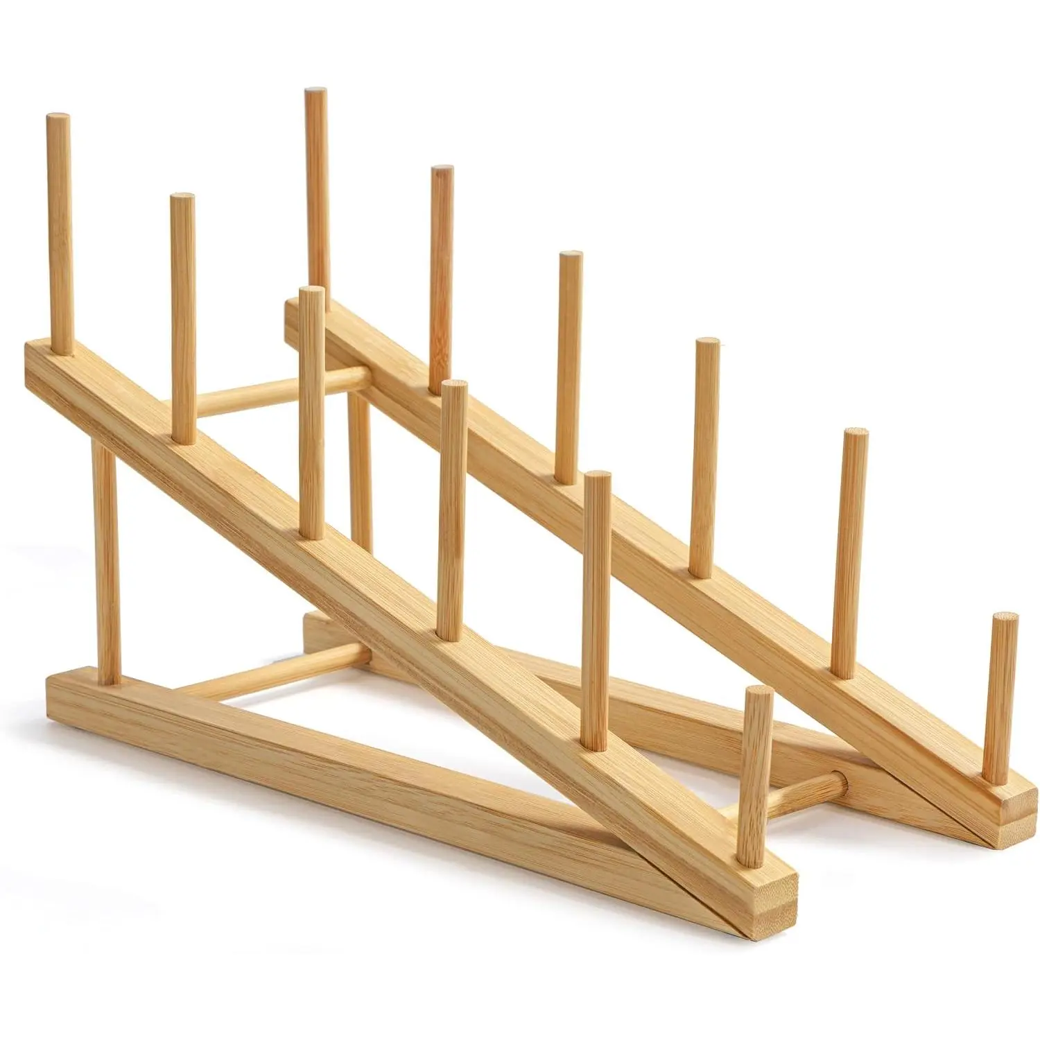 Step  Wooden Dish Drying Rack Kitchen Plate Display Stand | Plate/Dish/Book/File/Bowl/Cup/ Board/Pot Lid Organizer, For  & Kitchen Counter, Office, Display Cabinet