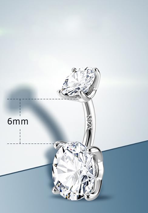 MILACOLATO 14G Gold Belly Button Bars 925 Sterling Silver Belly Bars Surgical Stainless Steel Hypoallergenic 14K Plated Gold Titanium Navel Piercing Jewellery 6/8/10/12mm