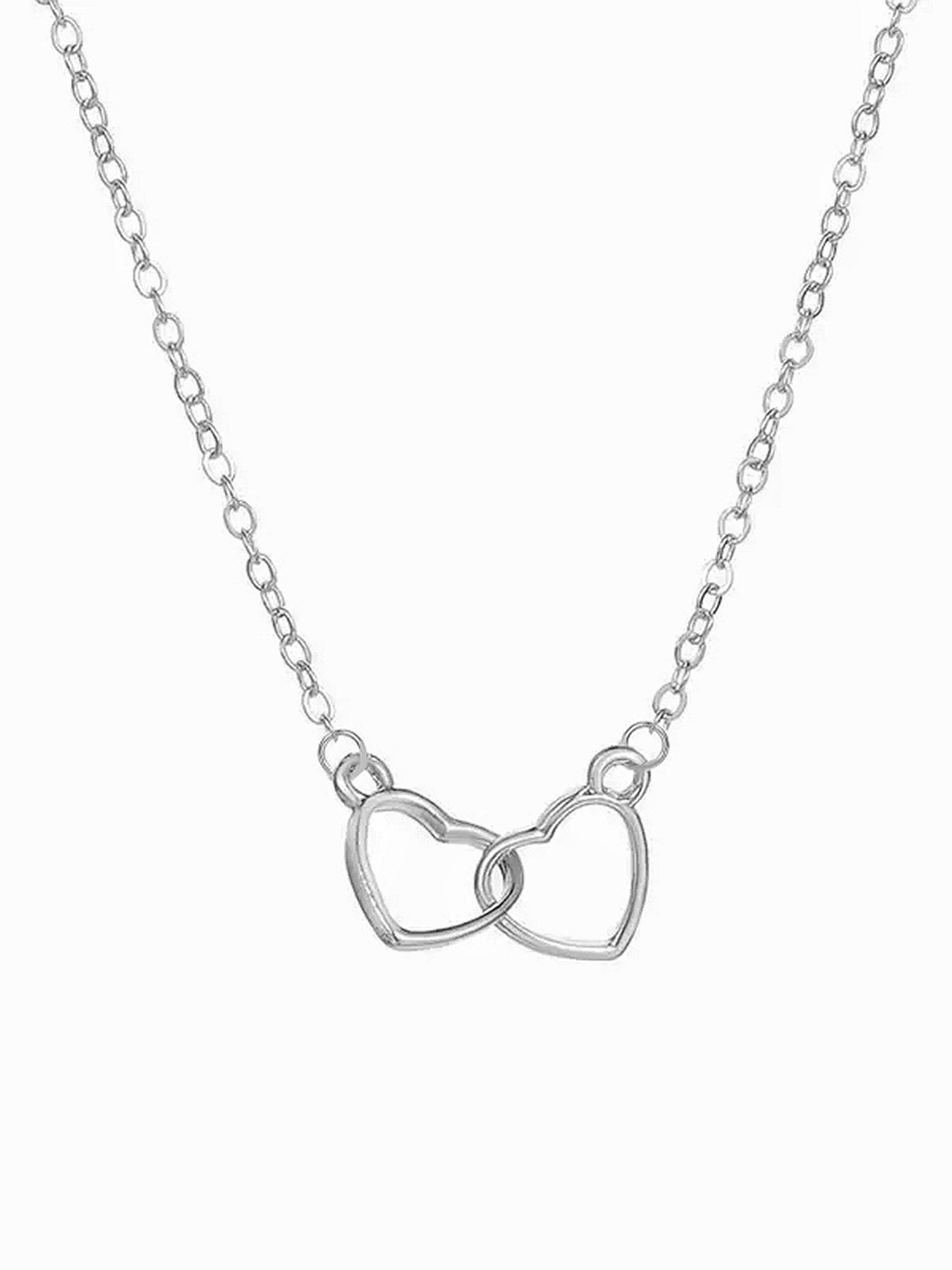 Women's Elegant Exquisite Rhinestone Heart Design Pendant Necklace, Trendy Sparkly Pendant Necklace, Chic Gorgeous Luxury Jewelry