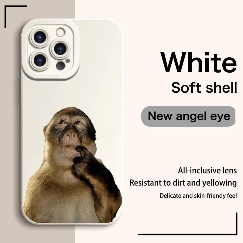 Cute Monkey Pattern Phone Case , TPU Soft Silicone , Fully Protected and Shockproof For iPhone17 Pro Max 17 Air  16 15 15Pro Max 14 14Pro 13 12 11 X 16promax Plus Funny