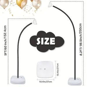 Golden Black Balloon Arch & Column Stand Kit with Adjustable Base - Sturdy Balloon Holders & Clamps for Weddings, Birthdays, Showers, Graduations, Valentine's, Easter, Diwali, Memorial Day - No Electricity Needed, Indoor/Outdoor Party Decorations