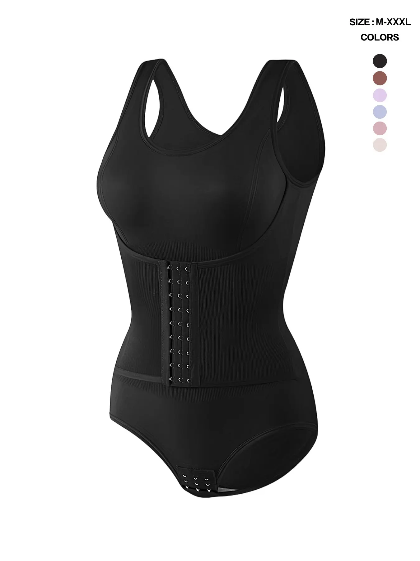 Women's Plain Shapewear with Buckle Waistband, High Elasticity Tummy Control Lingerie, Comfortable Daily Wear, Essential for Small Belly