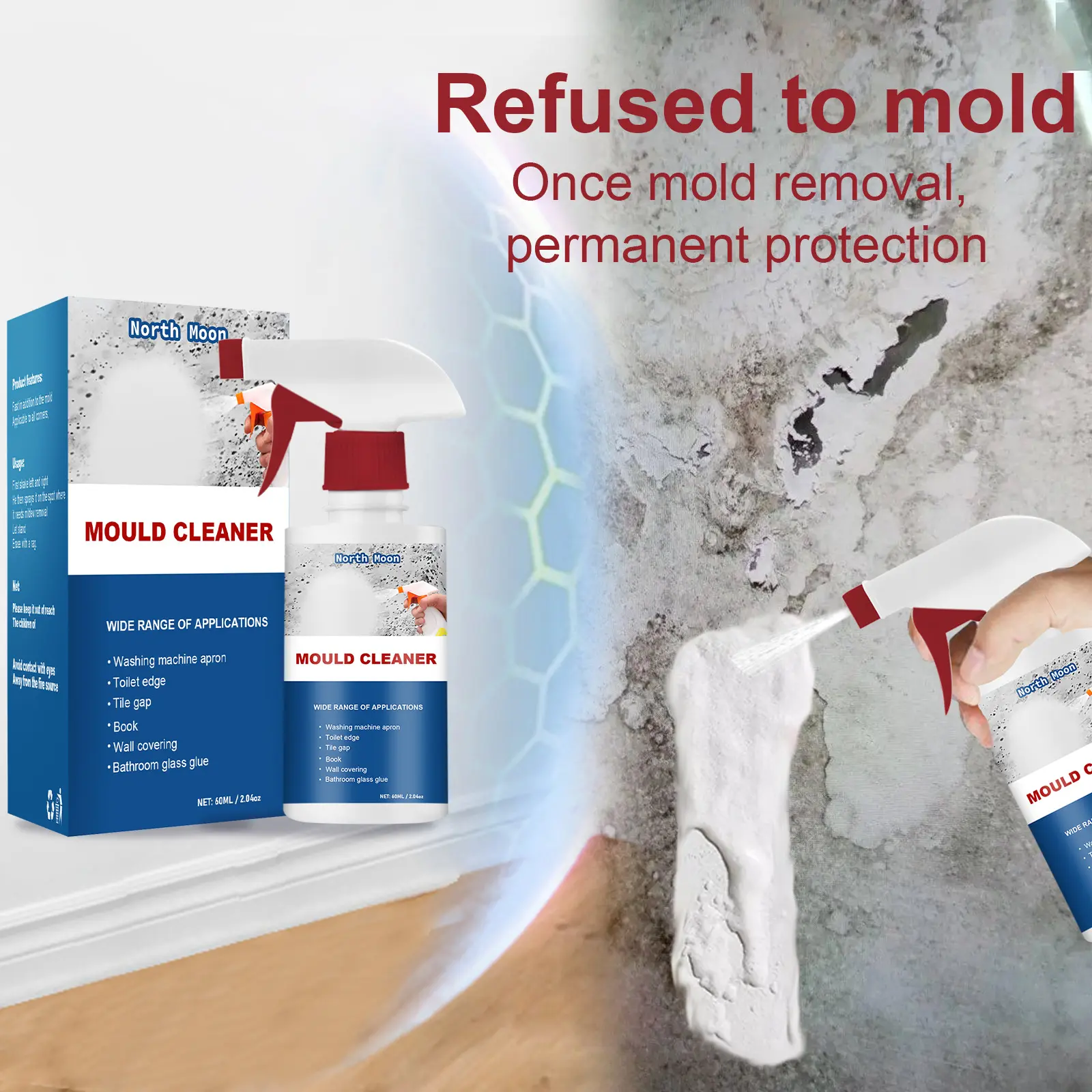Mildew Deodorant Decontamination Spray Silicone Seam Mould Cleaner Spray,Mould Cleaner Foam Spray,Powerful Multi-purpose Foam Cleaner Spray Cleaner For Household Kitchen Bathroom Wall Ceiling Stains Cleaner