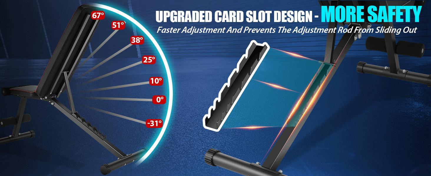 Weight Bench for Home Gym, 660LBS Fast Foldable Workout Bench Press for Home Gym Full Body Strength, 8 Adjustable Backrests Incline/Flat/Decline Sit up Bench