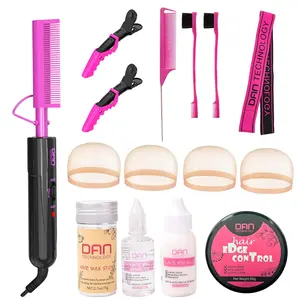 DAN Technology hot comb set,Hot comb,Edge Control Gel,Hair Wax Stick,Wig Glue,Wig Glue Remover,Lace Melting Band,Rat Tail Comb,Hair Edge Brush,Salon Styling Clips,hotComb for lace front wigs-