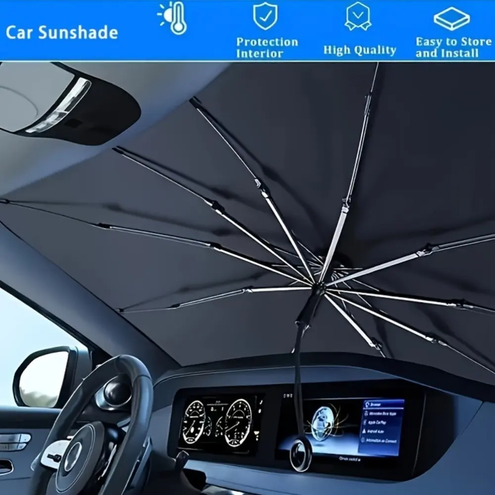 Auto Windshield Sunshade, General Purpose Auto Windshield Upgrade Parasol, Easy to Install and Foldable Storage, Suitable for Cars, SUVs and Trucks - Heat Resistant Sunshade Protector, Essential Sunshade Artifact for Summer Cars, Car Sunshade Umbrella
