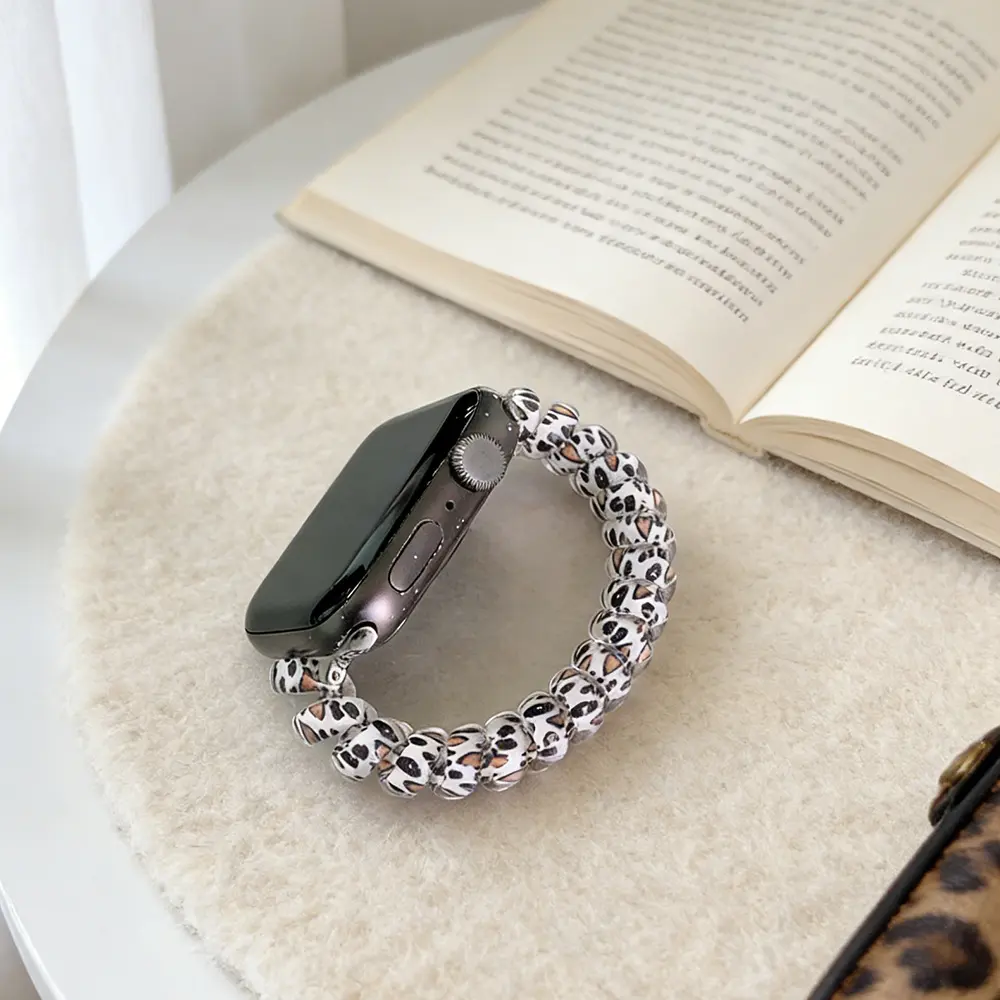 Leopard Print Elastic Watch Band, Phone Cord, Hair Tie, Suitable for All Apple Series Watch Straps, Women'S Watch Band, Cute Watch Strap, Watch Accessories