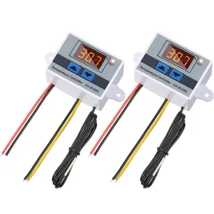 Digital LED Temperature Controller Module Digital Thermostat Switch with Waterproof Probe Programmable Heating Cooling Electronic Thermostat Range from -50℃ to 110℃ 12V 10A 120W 2 Pieces