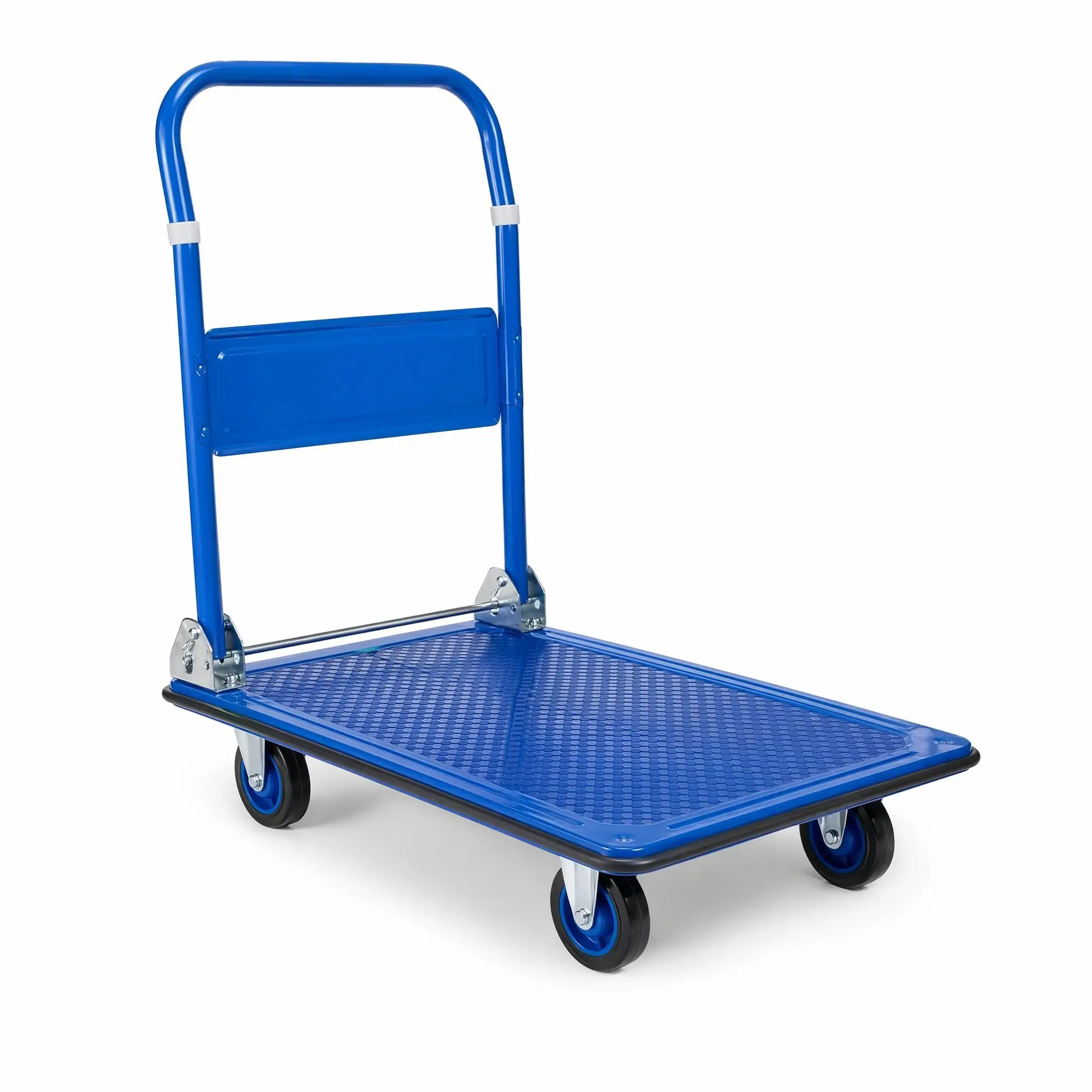 330lb Heavy Duty Collapsible Platform Cart - Foldable Flat Dolly with 360° Swivel Wheels for Material Handling, Grocery & Home, Navy Blue